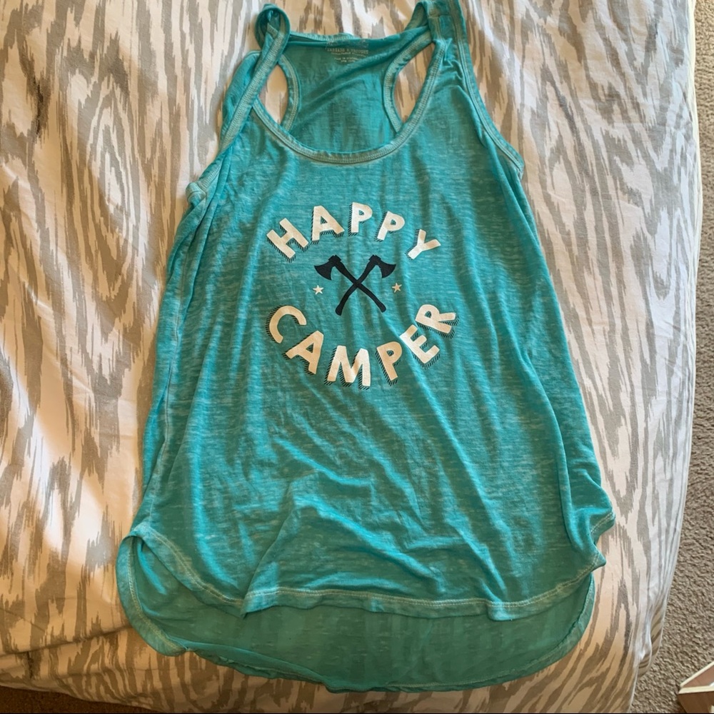 Threads 4 Thought Teal "Happy Camper" Racerback Tank